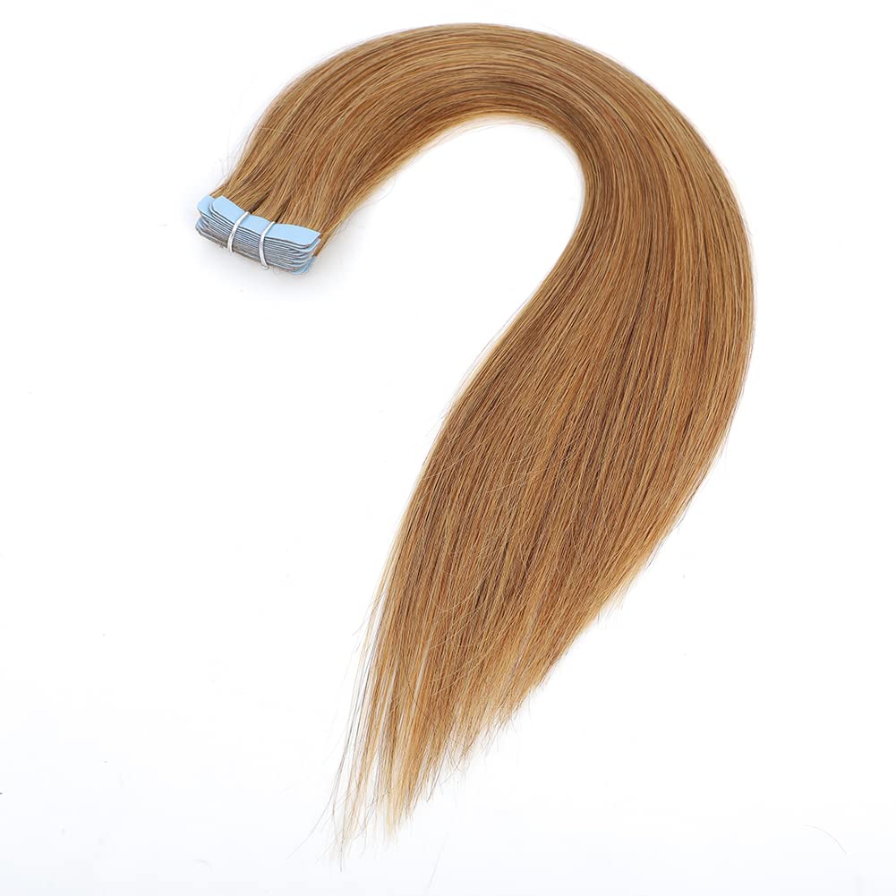 Amella Hair Tape in Hair Extensions Human Hair Silky Straight Remy 24 inches #27 Light Brown Color 20pcs 40g