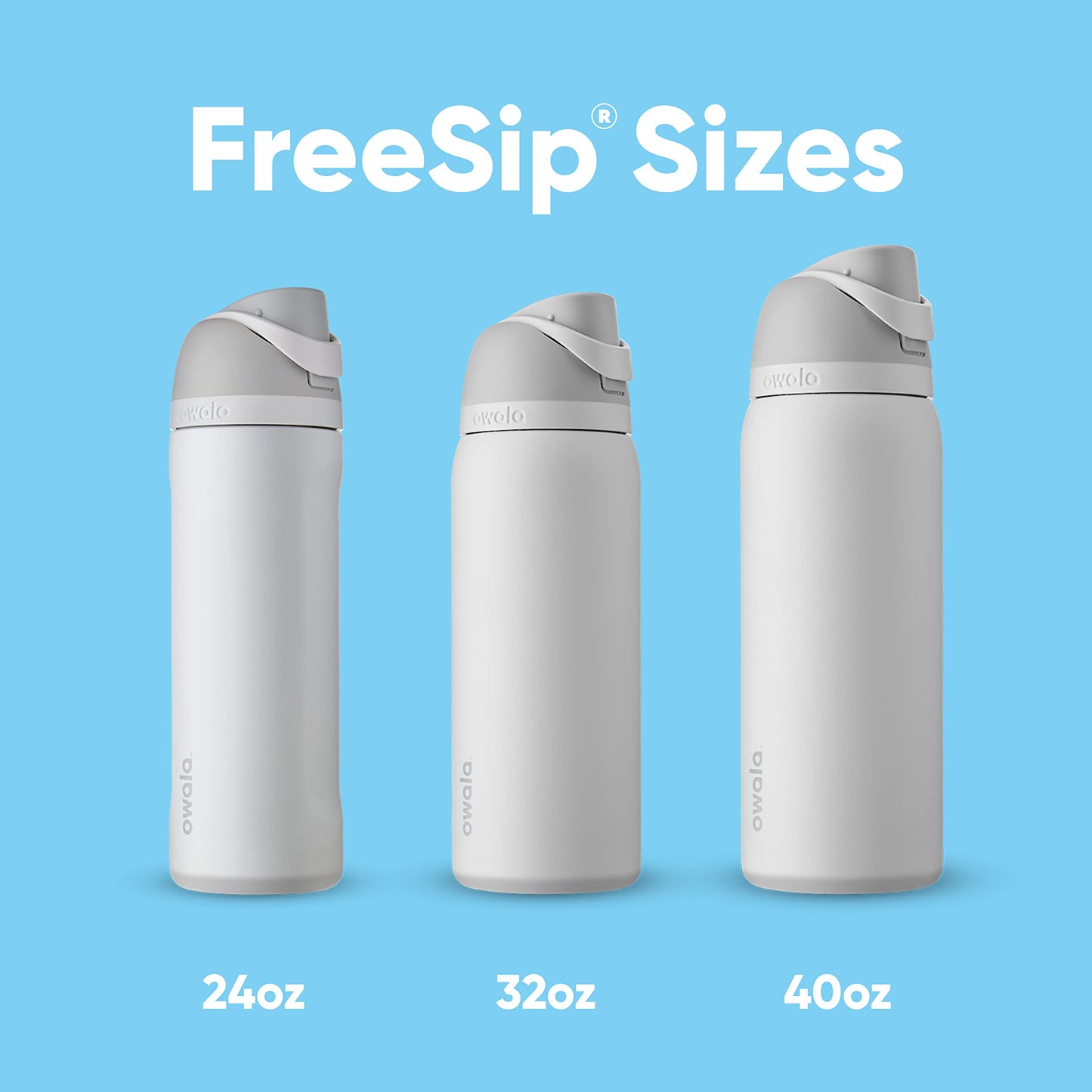 Owala FreeSip Insulated Stainless Steel Water Bottle with Straw, BPA-Free Sports Water Bottle, Great for Travel, 40 Oz, Grayt