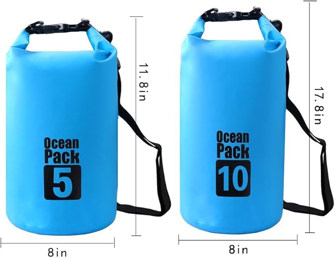 Dry Sack/Floating Waterproof Bag 2L/5L/10L/20L/30L for Boating, Kayaking, Hiking, Snowboarding, Camping, Rafting, Fishing and Backpacking