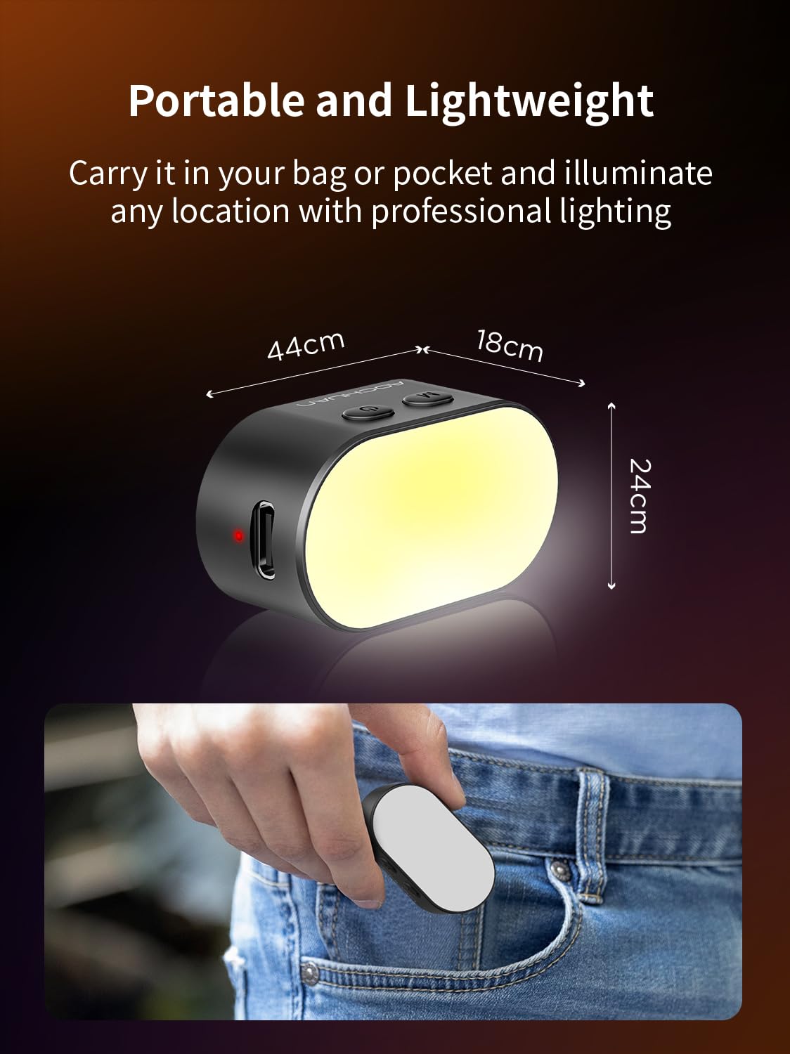 AOCHUAN 3-Axis Gimbal Stabilizer for Smartphone Smart X Pro Kit Gray & P02 Magnetic Fill Light
