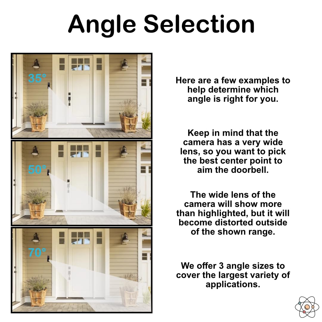 Angled Doorbell Mount compatible with Reolink Video Doorbell (35-Degree, White)