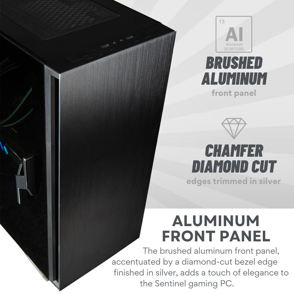 Sentinel Gaming Desktop - NVD GeForce RTX 5070 Ti 16GB, Intel 20-Core i7-14700KF (~ i9-13900K) Processor, 32GB DDR5 RAM, 2TB NVMe SSD, WiFi 6E, Windows 11 Pro - Liquid Cooled Tower Gamer Computer