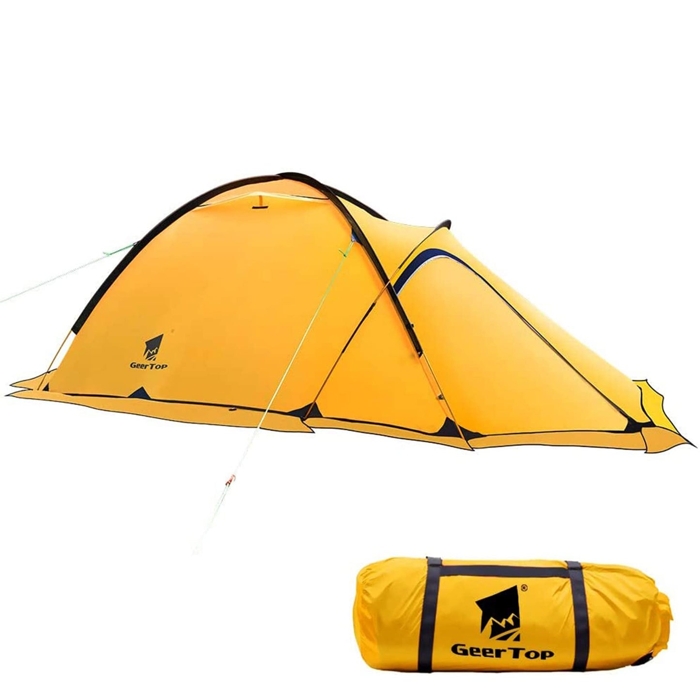 Geertop Portable 2 Person 4 Season Camp Tent Waterproof Backpacking Tent Double Layer All Weather for Camping Hiking Travel Climbing Mountaineering - Easy Set Up