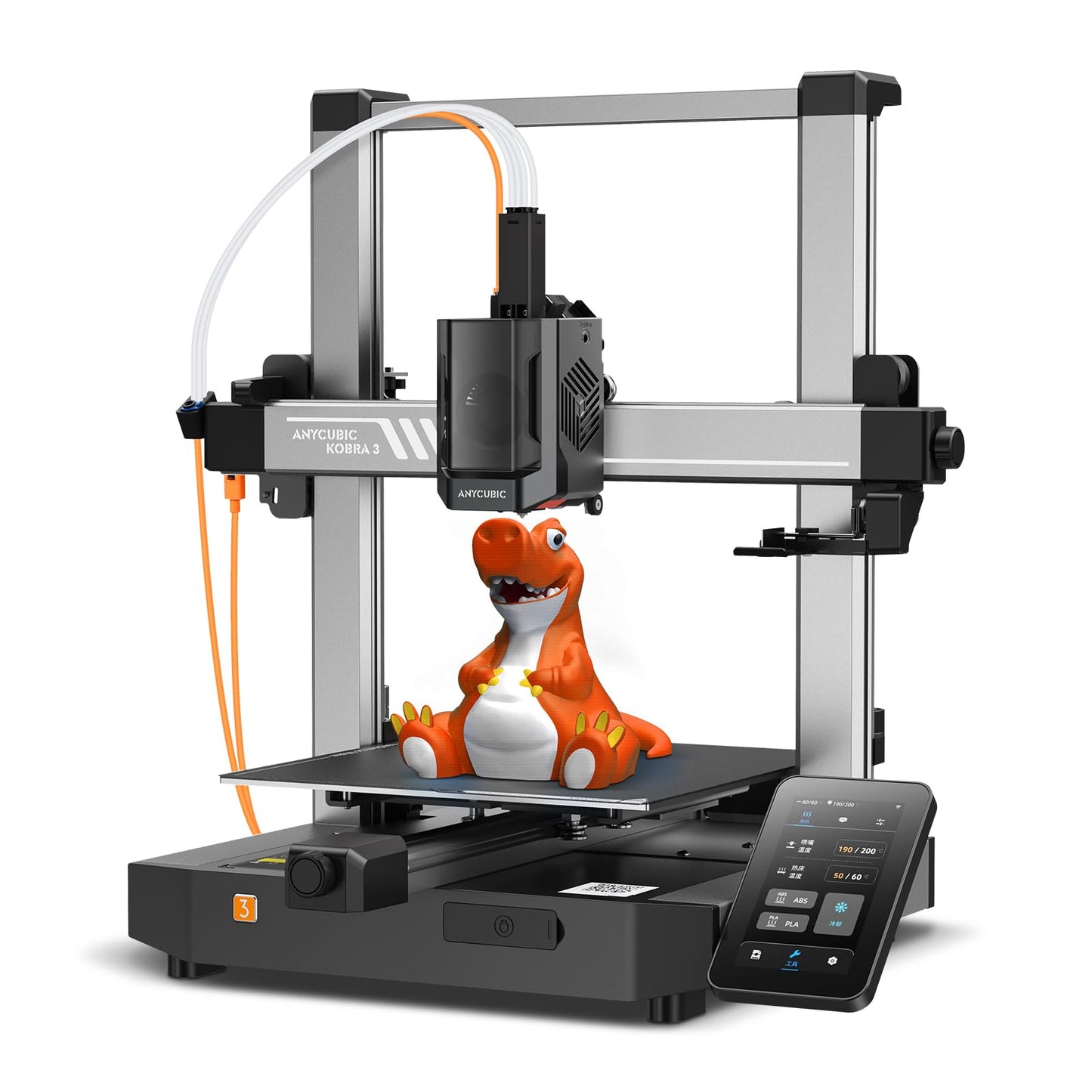 Anycubic Kobra 3 3D Printer Only, Max 600mm/s Print Speed Full-auto Calibration Details Better, Multi-Color 3D Printing Need with Additional Anycubic ACE Pro, Explore Endless Fun 9.8"x9.8"x10.2"