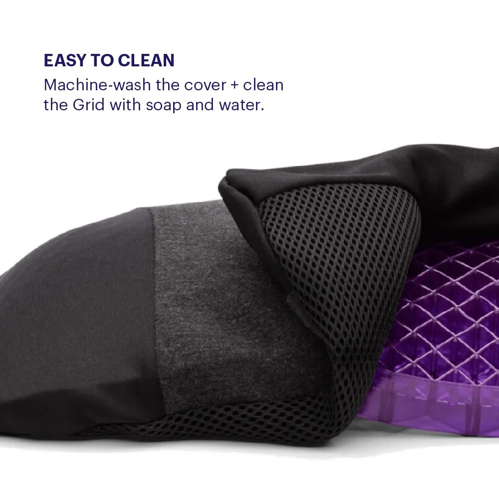 Purple Back Cushion | Pressure Reducing Grid Designed for Ultimate Comfort | Designed for Chairs, Gaming, and Travel | Made in The USA