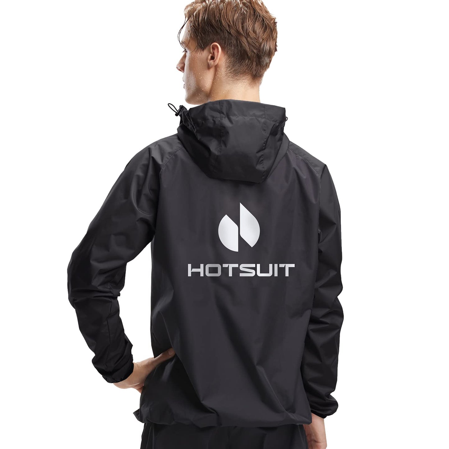 HOTSUIT Sauna Suit Men Weight Loss Gym Exercise Sweat Suits Workout Jacket, Black, S