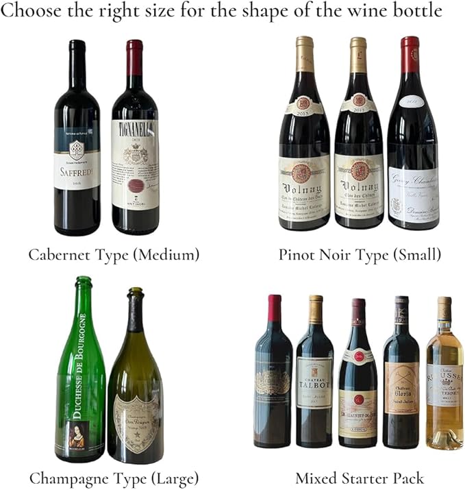 Cabernet Size Wine Label Protector Saver Film - 50 Pieces, 0.3mm Thickness Transparent Wine Label Film for Wine Label Protection Double Sided Sticker Wine Wedding Celebration Present