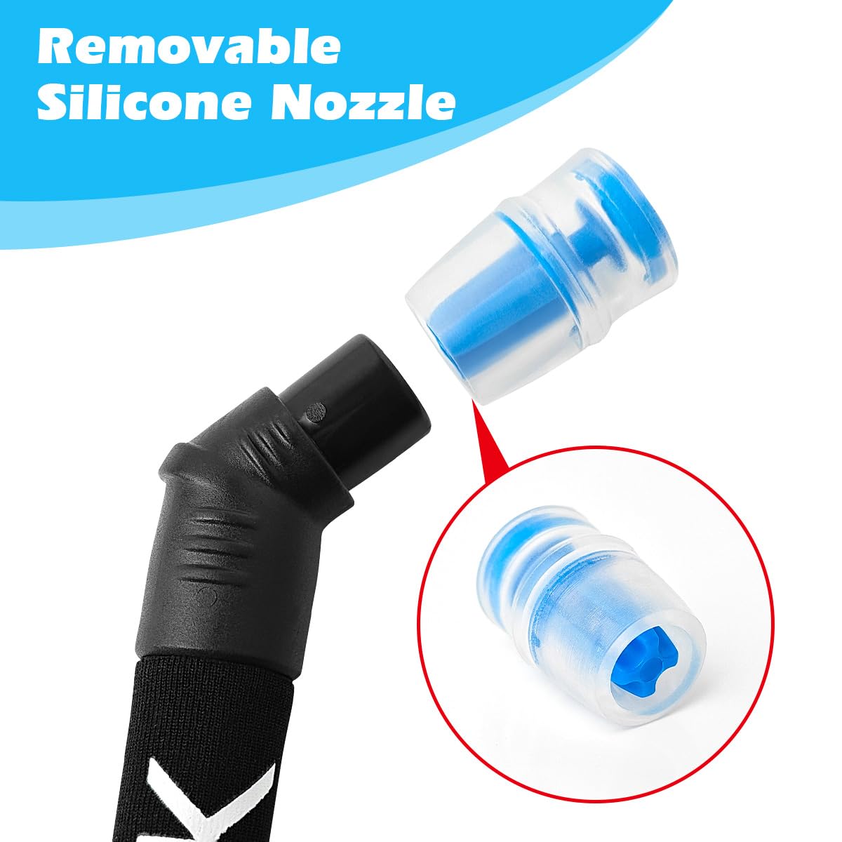 WILDREEDS Replacement Straw for Soft Flask Running Water Bottles for Hiking Cycling (Black)