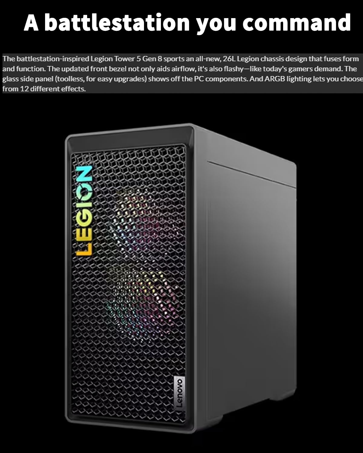 Lenovo Legion Tower T5 Gen 8 Gaming Desktop PC, AMD Ryzen 7 7700 Processor with RTX 4070 Ti Super 16GB GDDR6X, WiFi 6E, BT5.3, KB, Mouse Set, Windows 11 Pro, Office Pro Lifetime (32GB RAM | 2TB SSD)