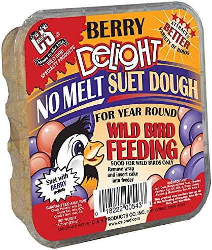 C&S Berry Delight No Melt Suet Dough 11.75 Ounces, 12 Pack