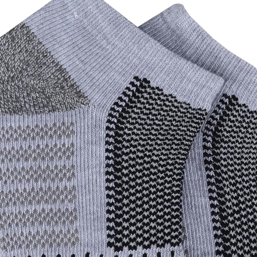 Columbia Men's 6 Pack Athletic No Show Socks, Grey/White, Shoe Size 6-12