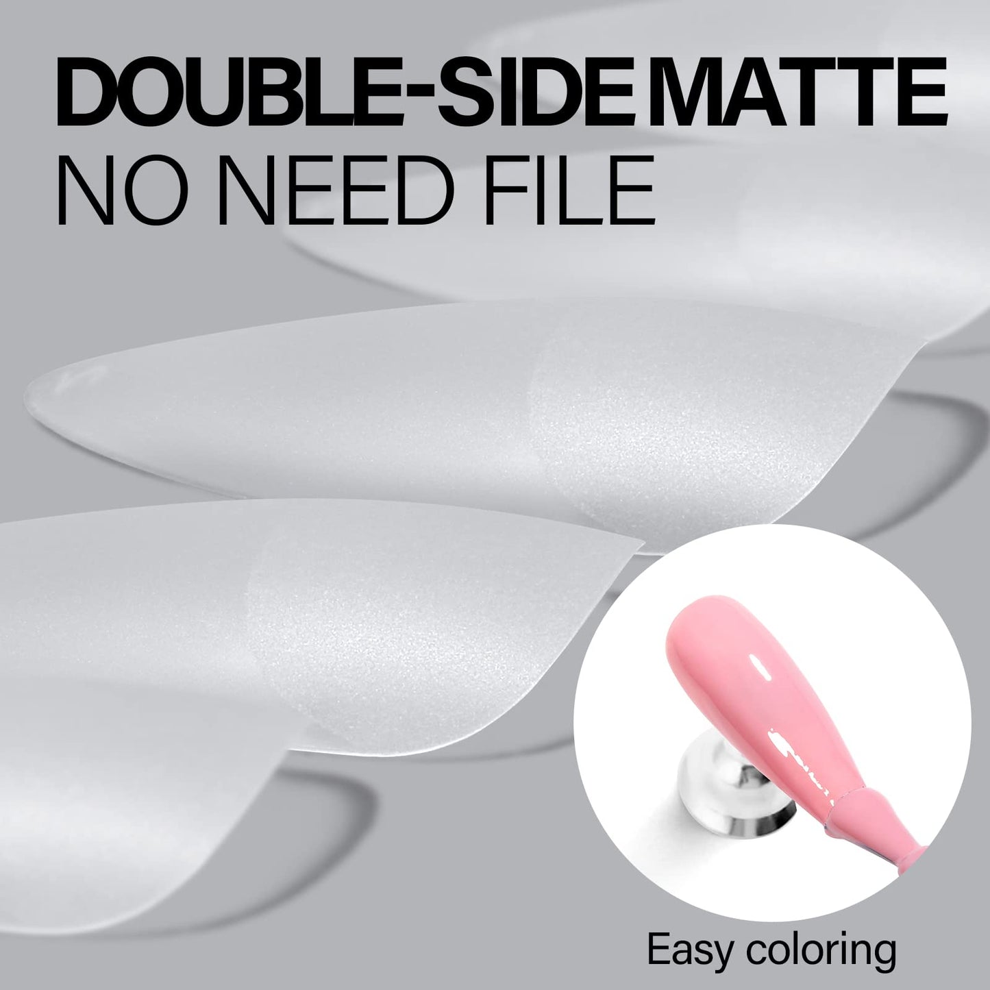 AILLSA Long Stiletto Nail Tips - Upgraded Matte Gel Full Cover Nails Tips No Filed, 240Pcs Pre-shaped Gelly Tips Acrylic Clear False Press On Soft Nail Tip for Soak Off Nail Extension 10 Sizes
