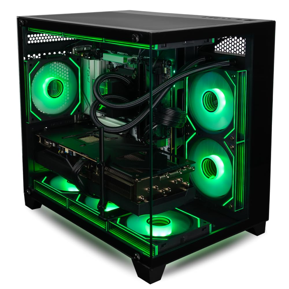 Panorama RTX 5060 Ti Gaming PC Desktop - Intel 14-Core 14600K (>i7-12700K), 32GB DDR5 RAM, 2TB NVMe Gen4 SSD, WiFi 6E+BT, WaterCooled, Windows 11 Pro - Best 2025 RGB Prebuilt Tower Computer for Gamers