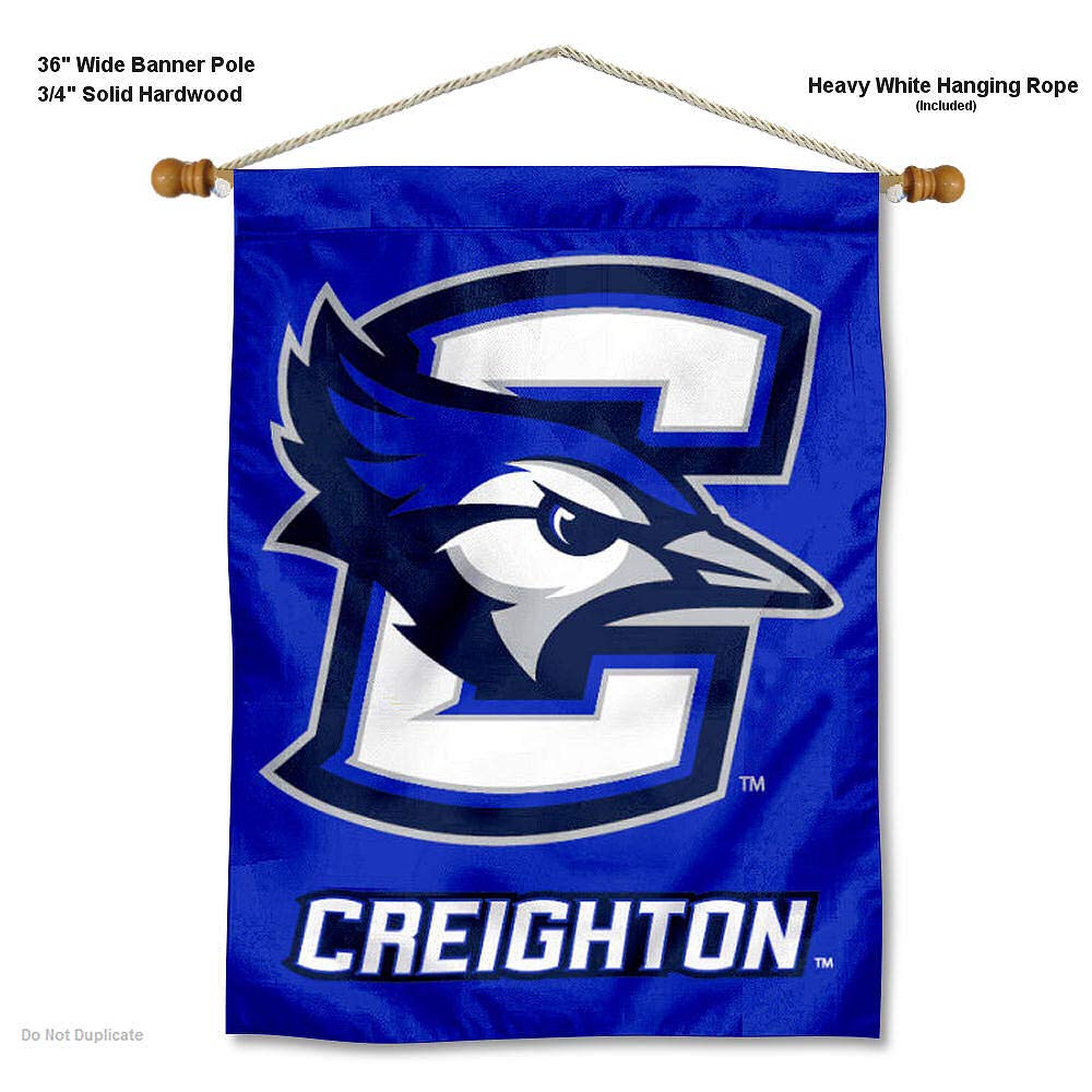 College Flags & Banners Co. Creighton University Banner Flag and Wood Banner Pole Set