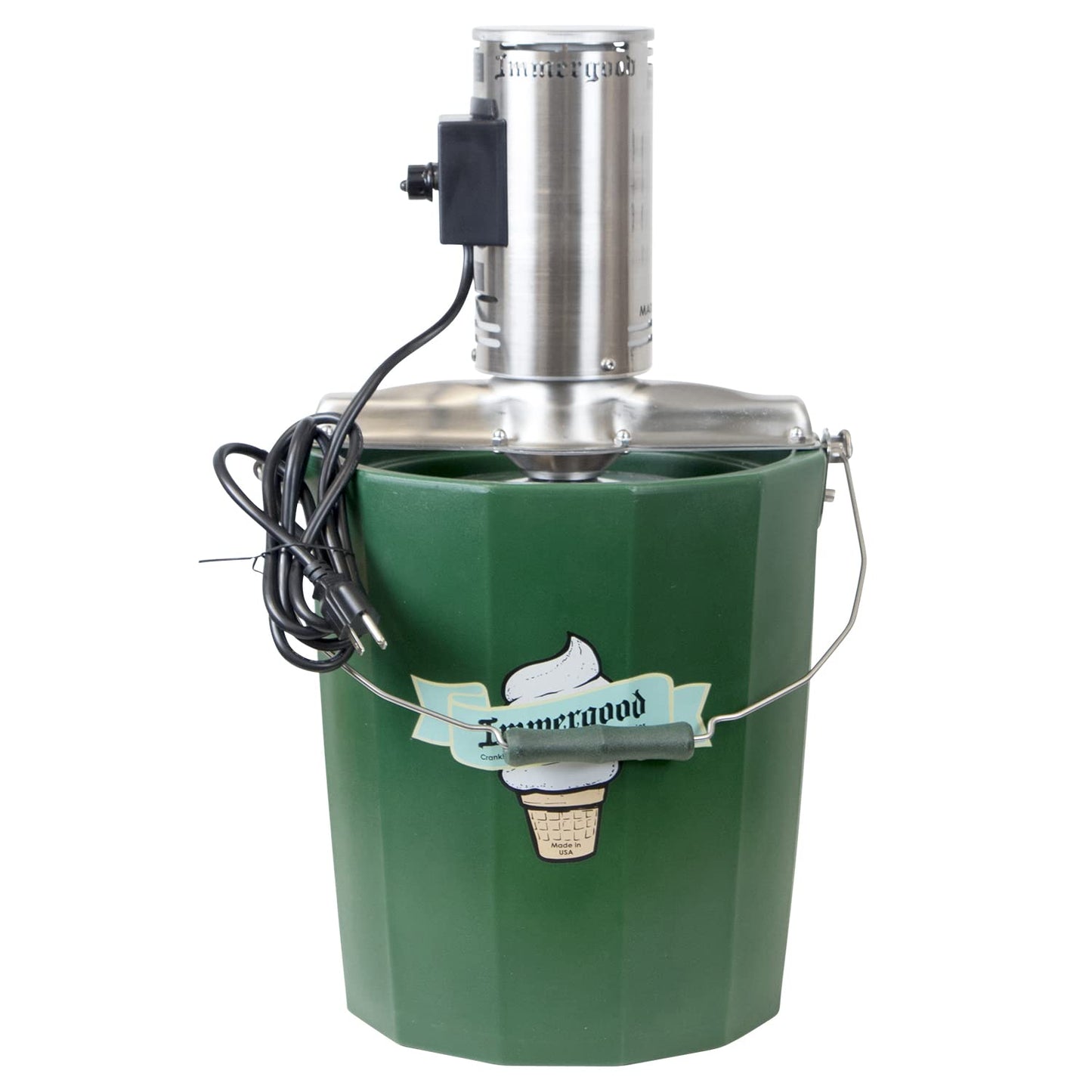 Immergood - 6 qt. PREMIUM Electric Ice Cream Maker - Stainless Steel - Leakproof Tub