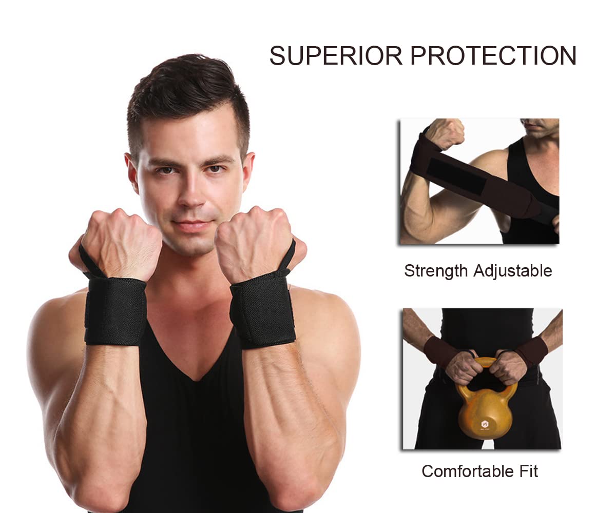 SUJAYU Wrist Wraps, 2 Pack Wrist Brace Wrist Straps for Weightlifting, Wrist Straps Lifting Straps Wrist Weights Carpal Tunnel Wrist Brace, Wrist Brace for Working Out Gym Accessories for Men (Blue A)