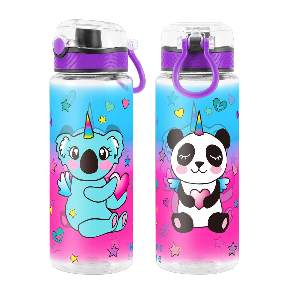 Cute Water Bottle for School Kids Girls, BPA FREE Tritan & Leak Proof & Easy Clean & Carry Handle, 23oz/ 680ml (Koala)