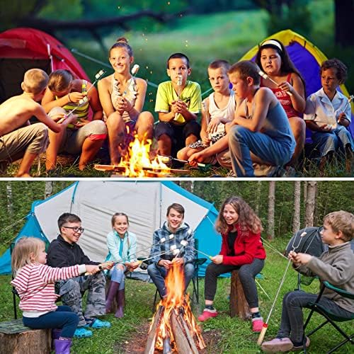 32 Inch Marshmallow Roasting Sticks Bulk, Smores Skewers for Fire Pit Kit, Hot Dog Camping Skewers Accessories Campfire Marshmellow Extendable Forks Bbq Tools Smores Sticks(20 Pack)