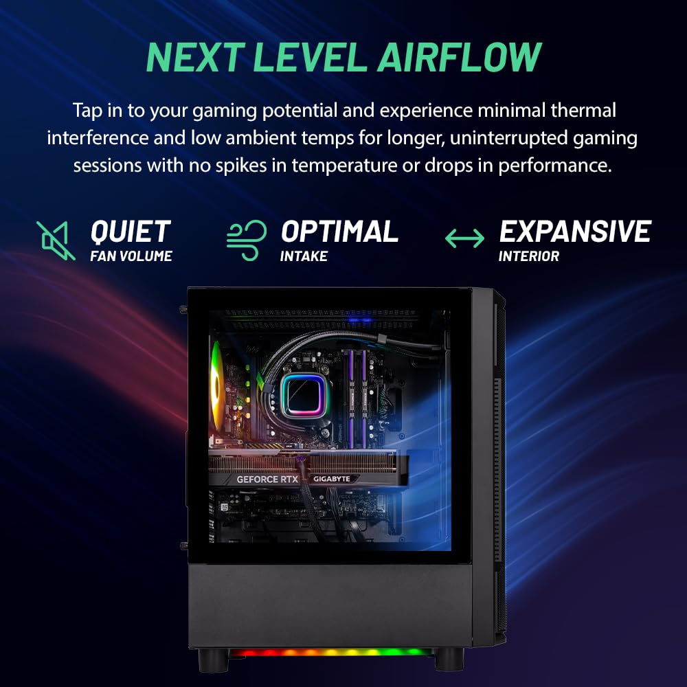 Skytech Gaming Shadow Gaming PC Desktop – Intel Core i7 13700F 2.1 GHz, NVIDIA RTX 4060, 1TB NVME SSD, 16GB DDR4 RAM 3200, 600W Gold PSU, 360mm AIO, 11AC Wi-Fi, Windows 11 Home 64-bit,Black