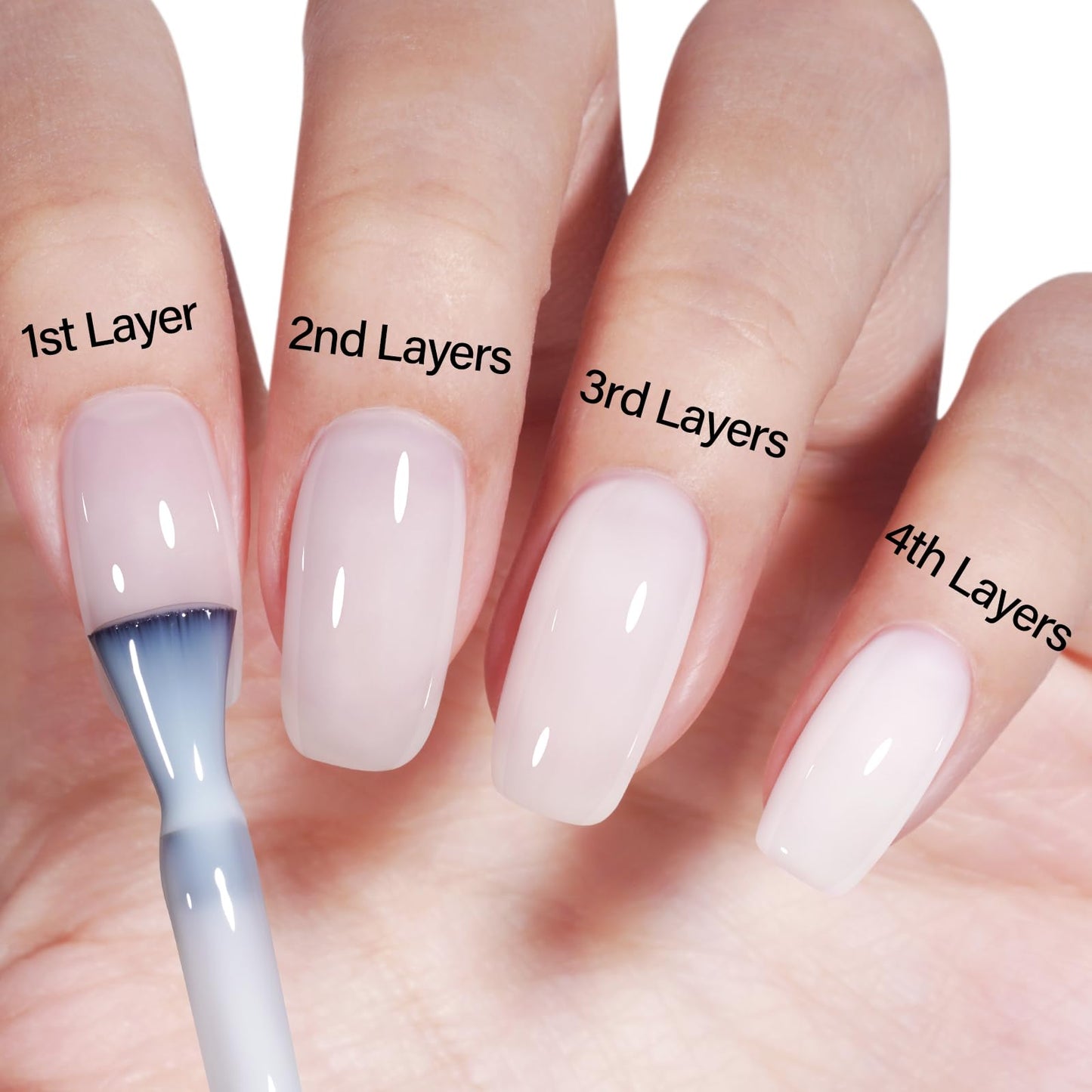 AILLSA Milky White Gel Polish Nude Gel Nail Polish Light Color Translucent Neutral Gel Polish Long Lasting Natural Jelly Nails Soak Off U V Gel for French Manicure at Home 0.51 Oz GB134