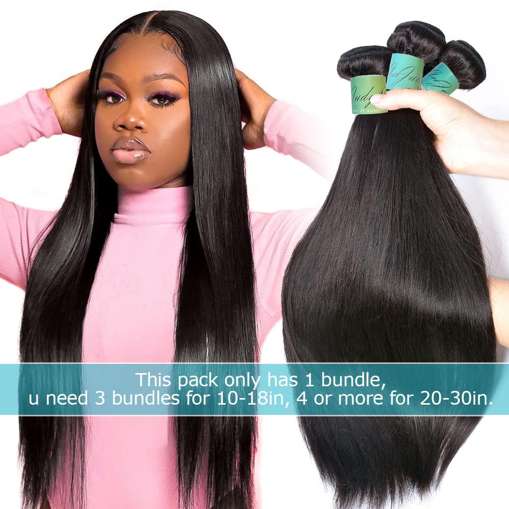 AnJudyReid 11A Straight Hair Bundles 1 Bundles Brazilian Virgin Human Hair Bundles Straight 22 Inch 100% Unprocessed Virgin Hair 1 Bundles Straight Weave Hair Human Bundles