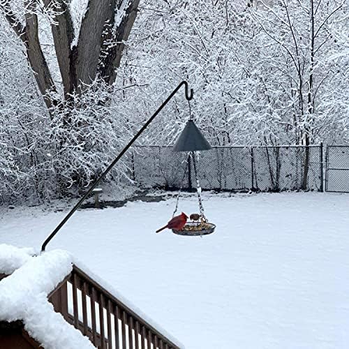 ERYTLLY Extended Reach Deck Hook Wall Pole Wall Mounted Deck Hook Extensible and Adjustable 28 inch to 43 inch Wall Bracket for Hanging Bird Feeder,Plants,Wind Chimes,Lanterns 2 Packs