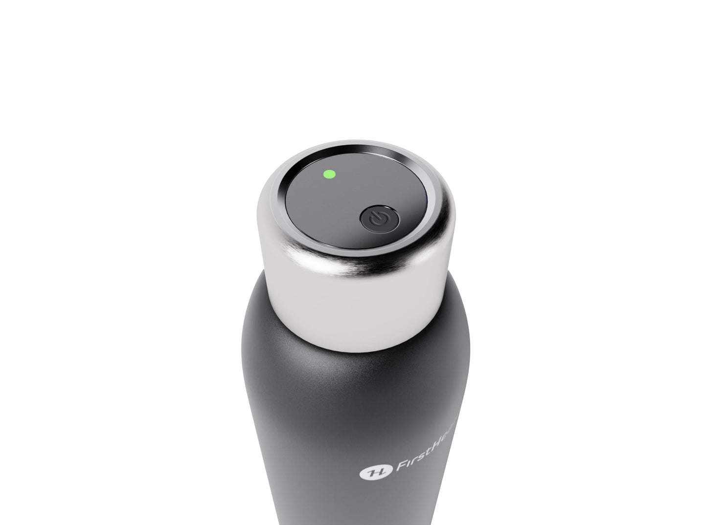FIRSTHEALTH UV Self Cleaning and Water Purifying Bottle -18 Ounce Insulated Rechargeable Stainless-Steel Tumbler, Reusable, Kills 99.9% of Germs, Bacteria. Keeps Hot for 12-HR or Cold for 24-HR