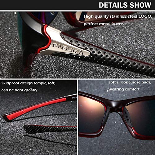 FAGUMA Sports Polarized Sunglasses For Men Cycling Driving Fishing 100% UV Protection