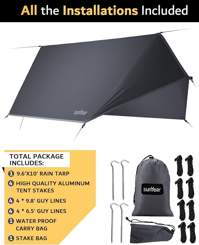Hammock Tent Rain Fly-Camping Hammock Outdoor Tarp-Small Door Design-Keep Side Wind Rain-Best for Backpacking Hiking Camping Survival