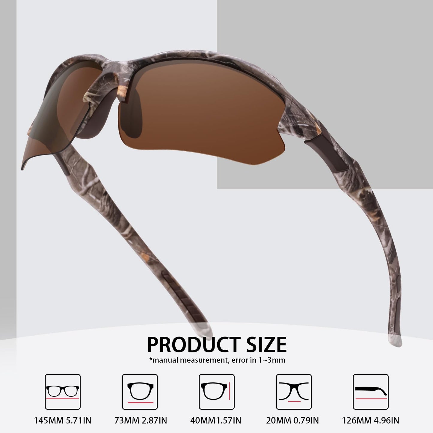 DioKiw 3PACK Sports Polarized Sunglasses for Men Cycling Running Fishing UV400 Protection Sun Glasses Lightweight Half Frame Goggles