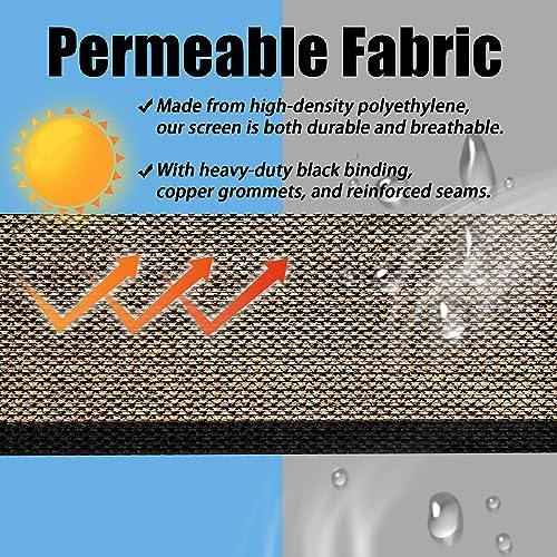 Brown 4FT X 50FT Outdoor Privacy Screen Fence & Mesh Shade Net Cover, Ideal for Garden and Backyard - Enhances Privacy for Fencing & Chain Link, Perfect for Patio Privacy Wall, Slats,Freestanding