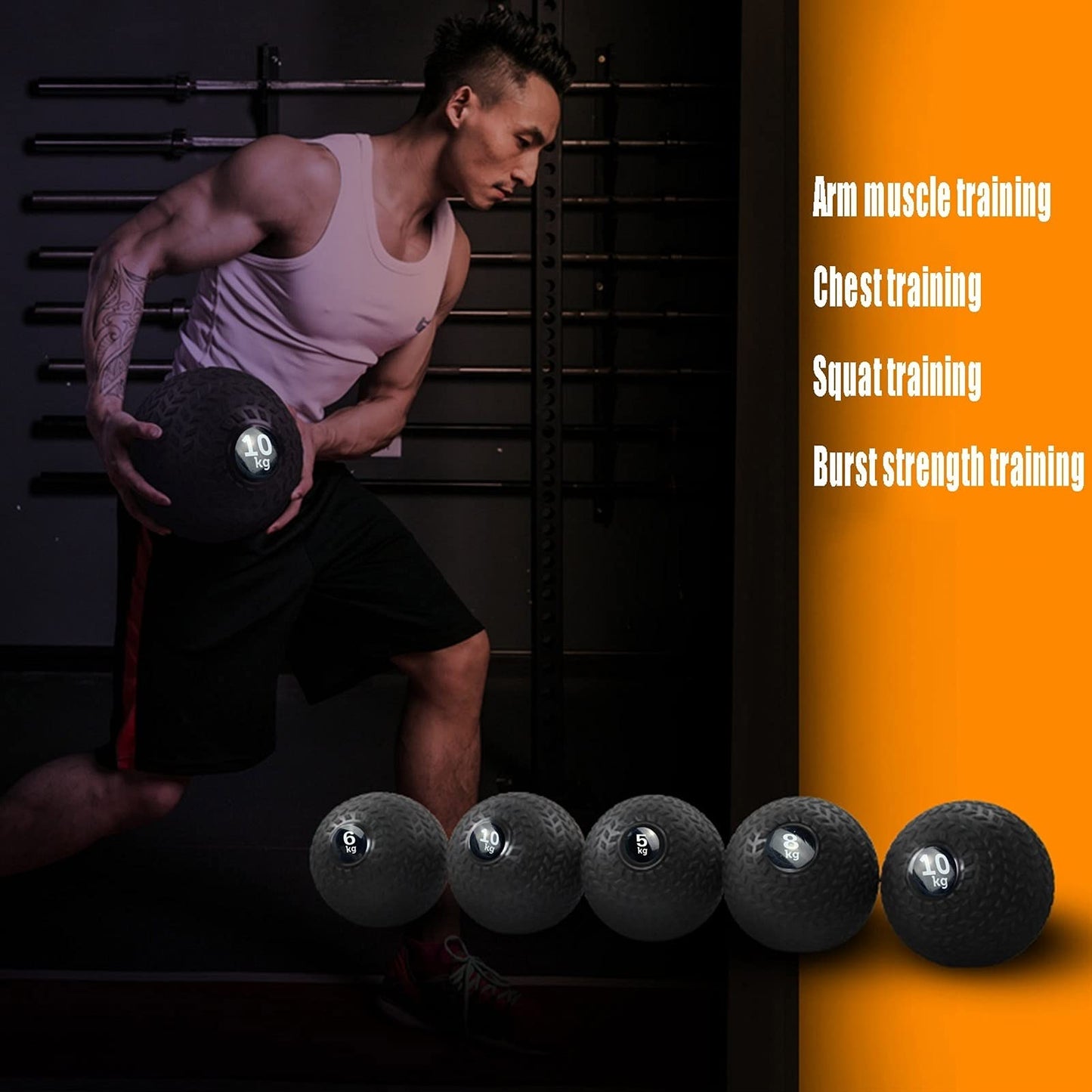 Medicine Ball Medicine Ball Slam Ball, Male and Female Core Strength Training Cross-Training Fitness Ball, Home Gym Multifunctional Fitness Equipment (Size : 3kg/6.6lb)