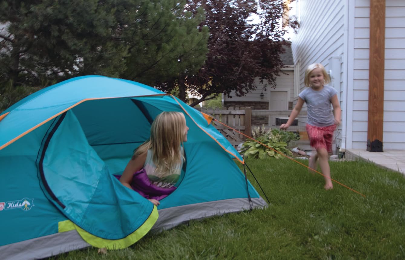 Coleman Kids Wonder Lake Tent 2-Person Glow-In-The-Dark Tent for Campsite Backyard or Indoor Use Sets Up in About 10 Minutes Rainfly Included