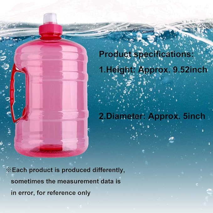 FILFEEL 2L Large Bottle BPA Plastic Kettle Drinking Container with Handle for Outdoor Training Party Fitness Gym Sports (PET)