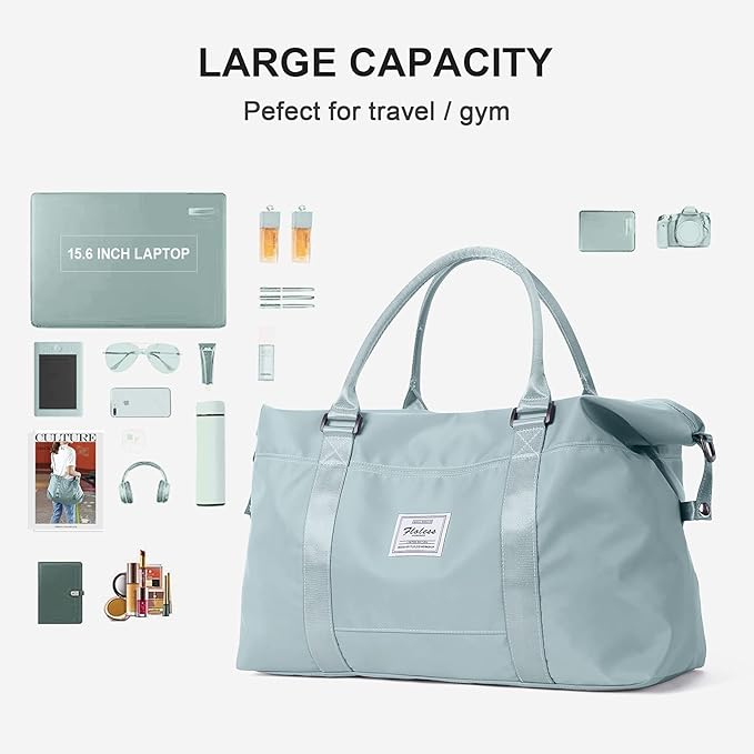 Sport Travel Duffle Bag Large Gym Tote Bag for Women, Weekender Carry on Bag for Airplane, Ladies Beach Overnight Bag Waterproof Luggage Bag with Wet Pocket