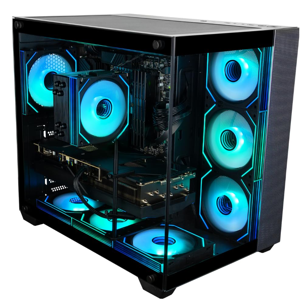 Panorama XL RTX 5080 Gaming PC Desktop - AMD Ryzen 7 9800X3D Processor, 64GB DDR5 RAM, 2TB NVMe Gen4 SSD, WiFi + BT, KB&M, HDMI, Windows 11 Pro - Best 2025 RGB Prebuilt Tower Computer for Gamers