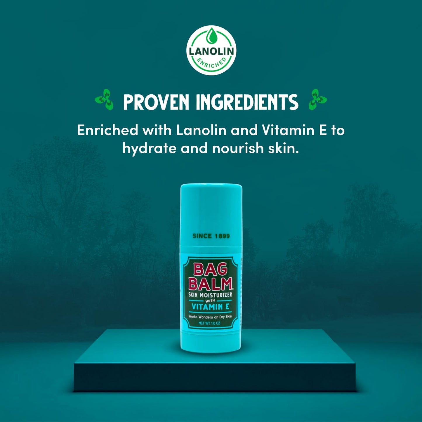 Bag Balm Original Skin Moisturizer Stick with Vitamin E - Hydrating & Soothing Balm for Dry Skin, Chapped Lips & Cracked Hands - Made in the USA - Paraben-Free & Cruelty-Free Twist-Up Skin Care 1oz