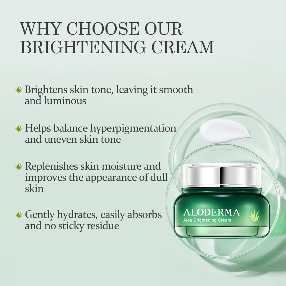 Aloderma Signature Aloe Brightening Set - 5 Pieces - Gel, Cleanser, Toner, Serum, Cream