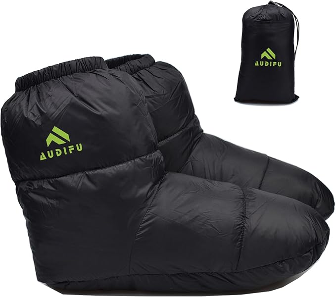 Down Booties Warm Socks Ultralight Sleeping Sock for Camping, Backpacking - Camp Sleeping Bag Tent Down Foot Warmer for Men & Women