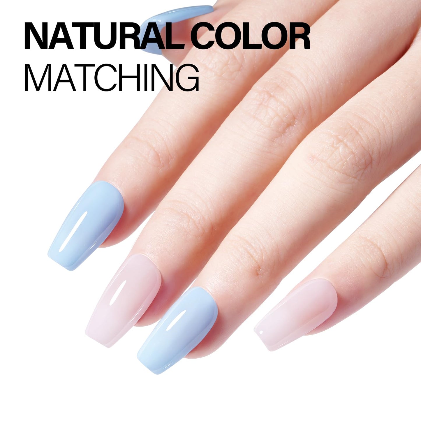 AILLSA Light Blue Nail Dipping Powder - DIY Manicure Salon at Home - Easy to Use - Valentine's Day Gift (1 Oz)