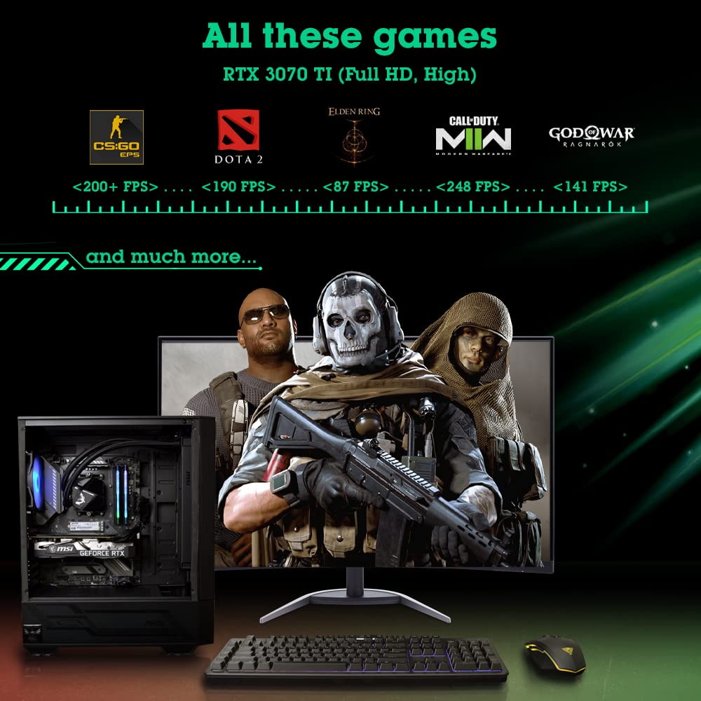 NSXGAMING Nova Desktop Gaming Computer (AMD Ryzen 5 5600G, 16GB 2 * 8 GB DDR4 3600, 512Gb M2 NVME SSD, RGB Fans, W11 64-bit Ready, Wify Ready, Mouse and Keyboard)