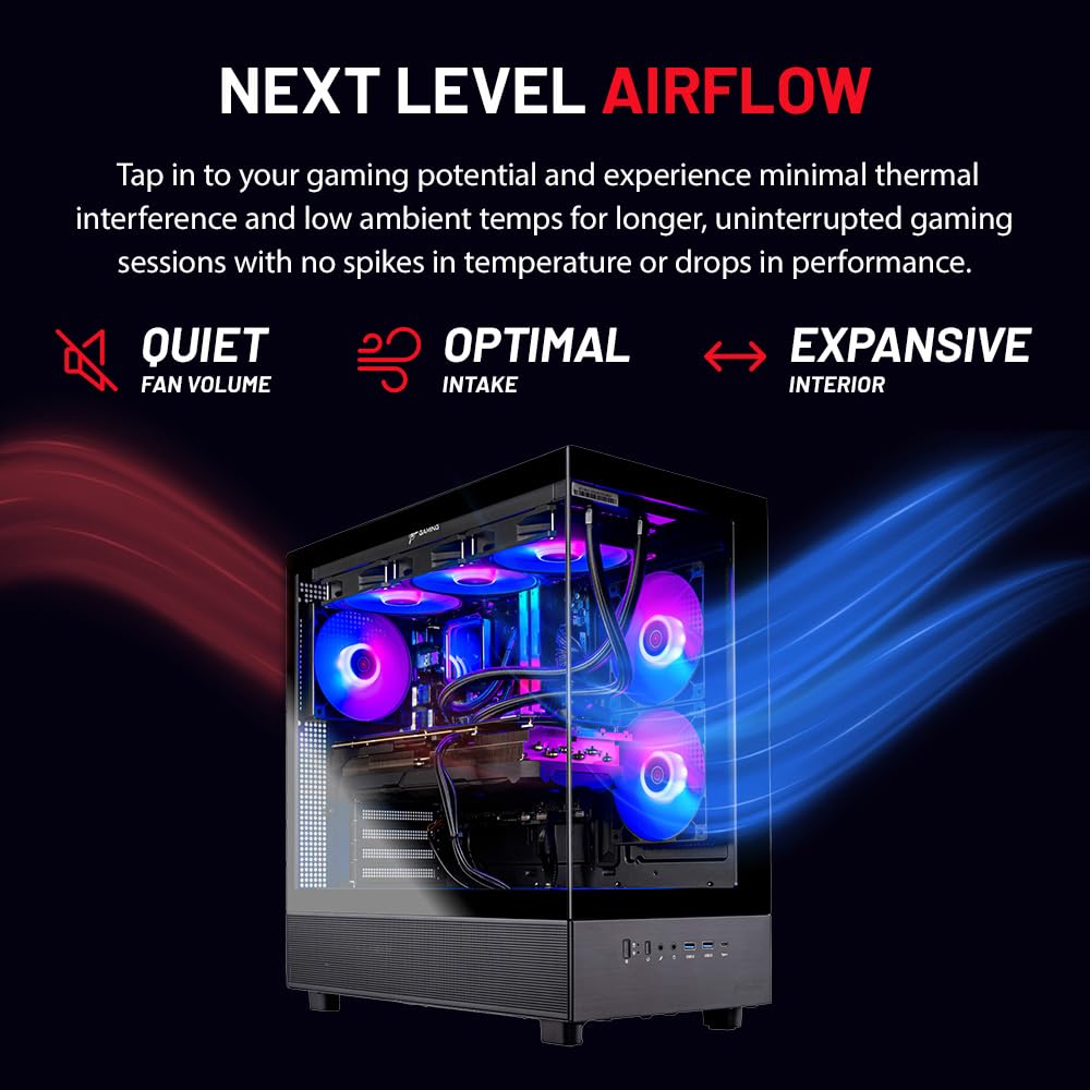 Skytech Gaming Azure 3 Desktop PC, Ryzen 7 9800X3D 4.7 GHz (5.2 GHz), NVIDIA RTX 5080 16GB, 2TB NVMe SSD, 32GB DDR5 RAM 6000 RGB, 850W Gold ATX 3 PSU, 360mm ARGB AIO, Wi-Fi, Win 11