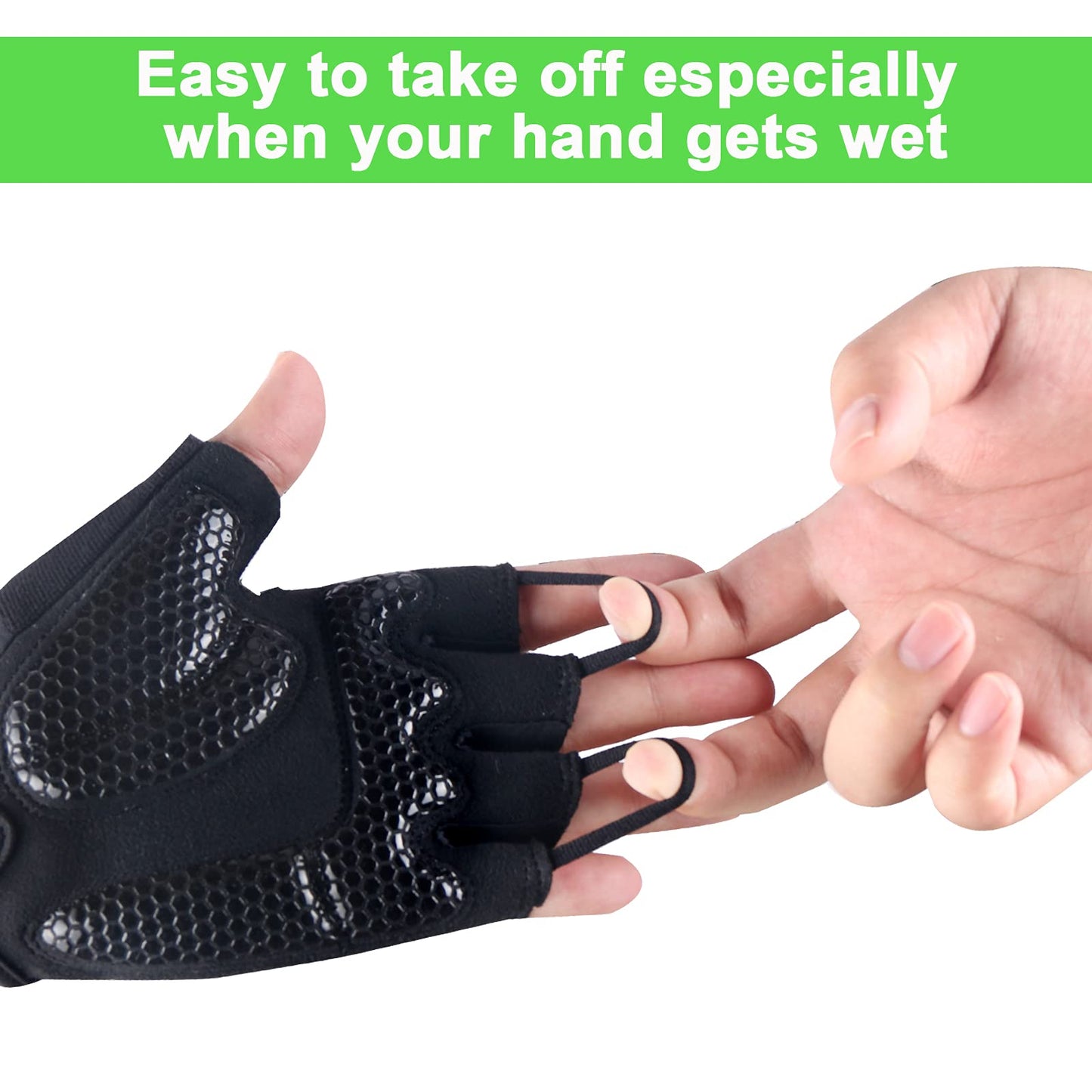 GEZVOC Cycling Gloves Bike Gloves Biking Gloves for Men with Shock-Absorbing Pad, Extra Grip,Flexible and Comfortable Fit,Light Weight,Breathable Mountain Bike Gloves (Green, X-Large)