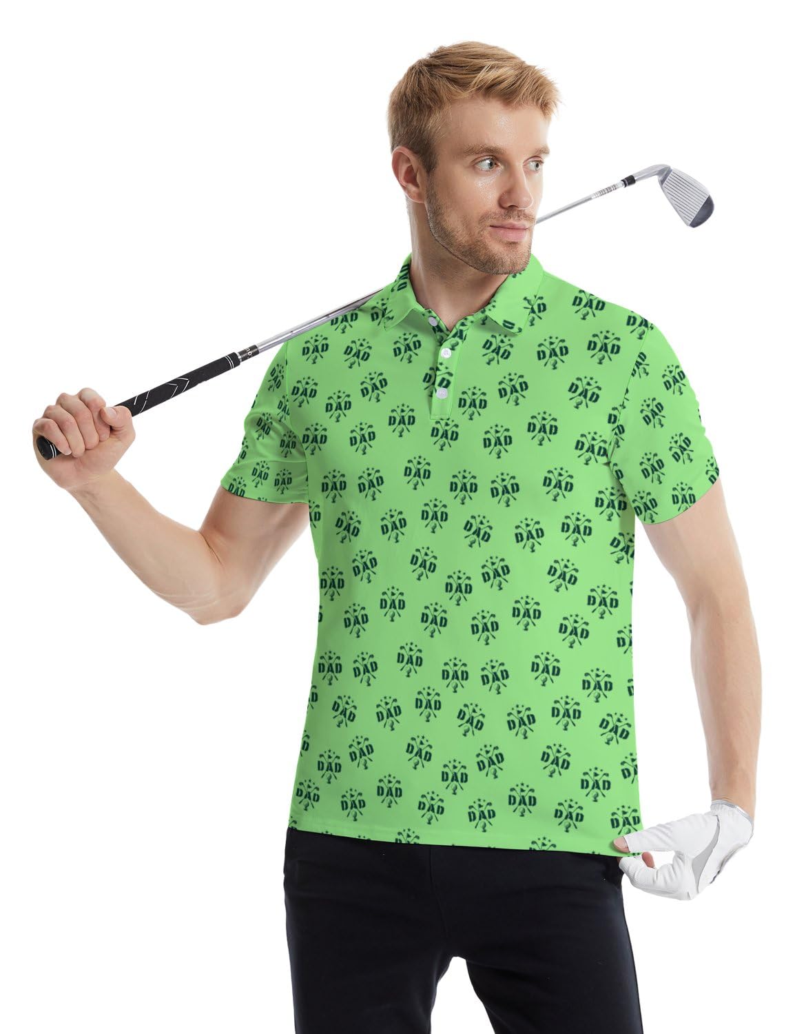 MSCPZH Golf Shirts for Men Dad Golf Polo Shirts for Men Short Sleeve Polo Shirts Golf Mens Polo