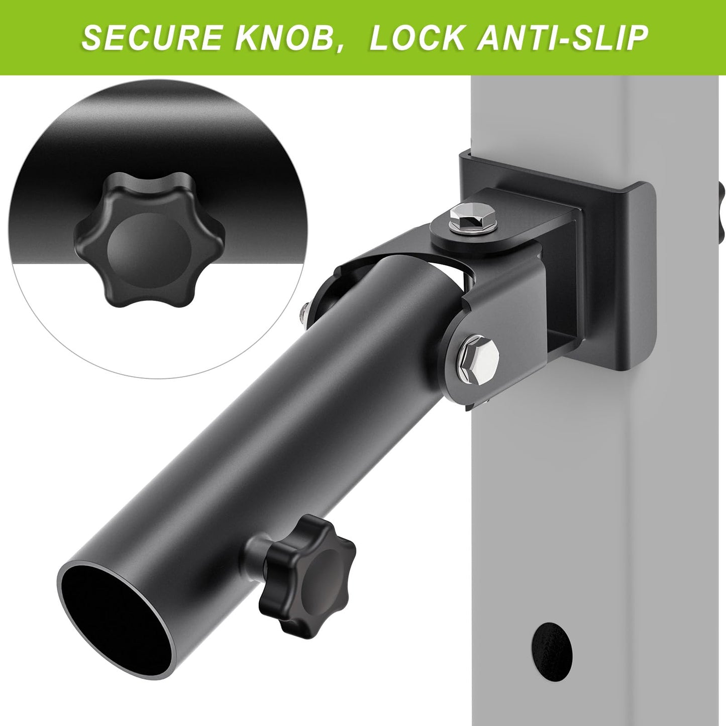 SELEWARE Power Rack Landmine Attachment for 2" Olympic Bars T Bar Row Landmine Attachment for 3" x 3" Power Cage with 5/8" or 1" Hole, 600 lbs Capacity
