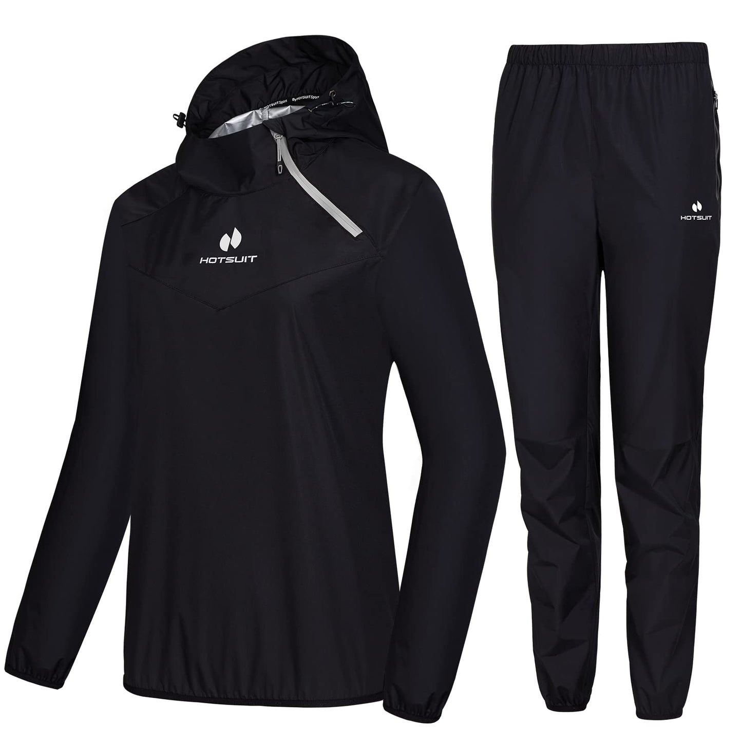 HOTSUIT Sauna Suit Women Weight Loss Boxing Gym Sweat Suits Workout Jacket, Black, S