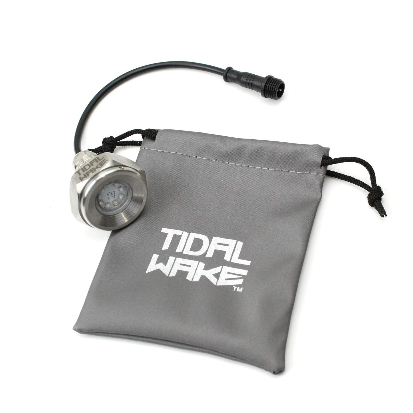 Tidal Wake IP68 Underwater 1/2in Standard Boat Drain Plug LED Light Built-in Driver & Overheat Protection 3 Yr/50,000hr Warranty, 316 Stainless Steel, 12-30v/27w,1800 lumen w/Storage Bag (Red)