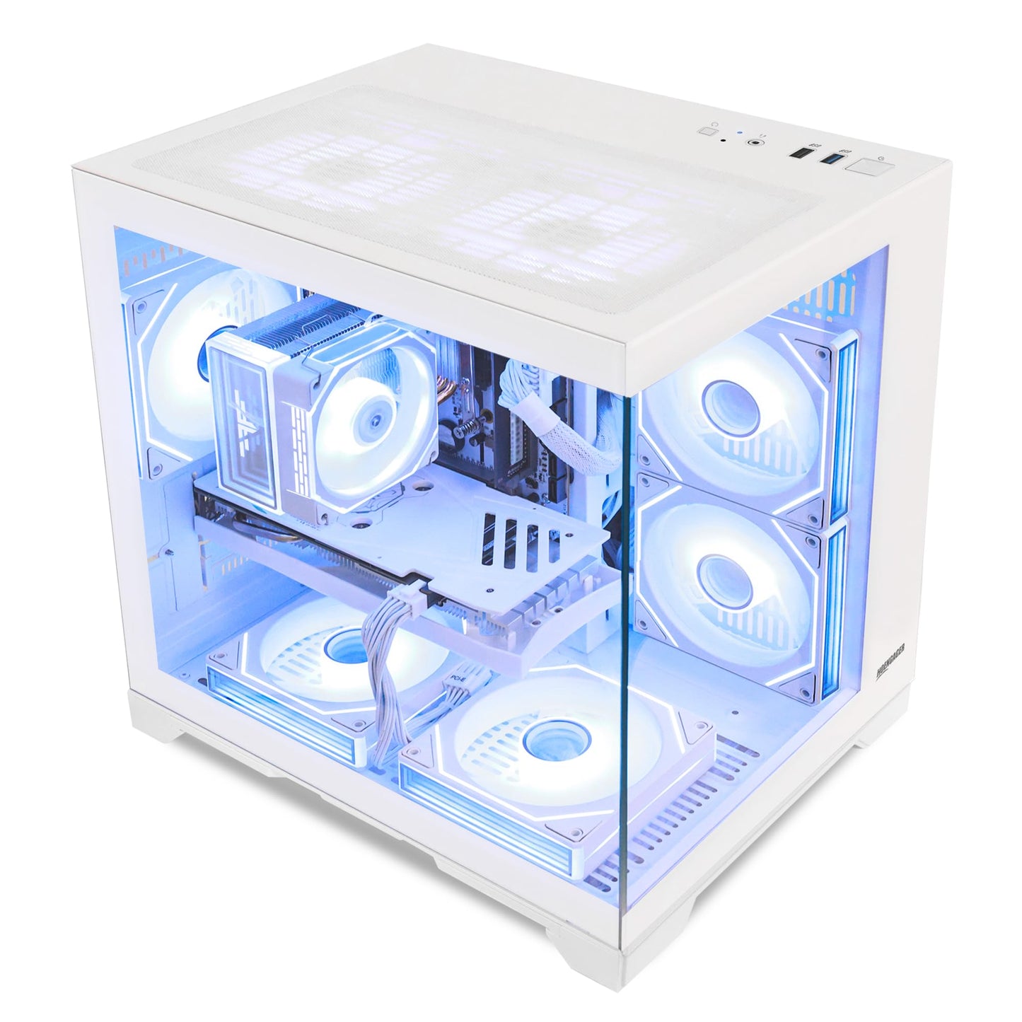 HOENGAGER Gaming PC Desktop Intel Core i5-13400F 2.5-4.4 GHz 10 Core, GeForce RTX 5060 8GB DLSS 4 GDDR7, 32GB DDR4 RAM 3200MHz,1TB PCIe SSD, Wi-Fi & Bluetooth,Windows 11 Pro, Tower RGB Computer-White