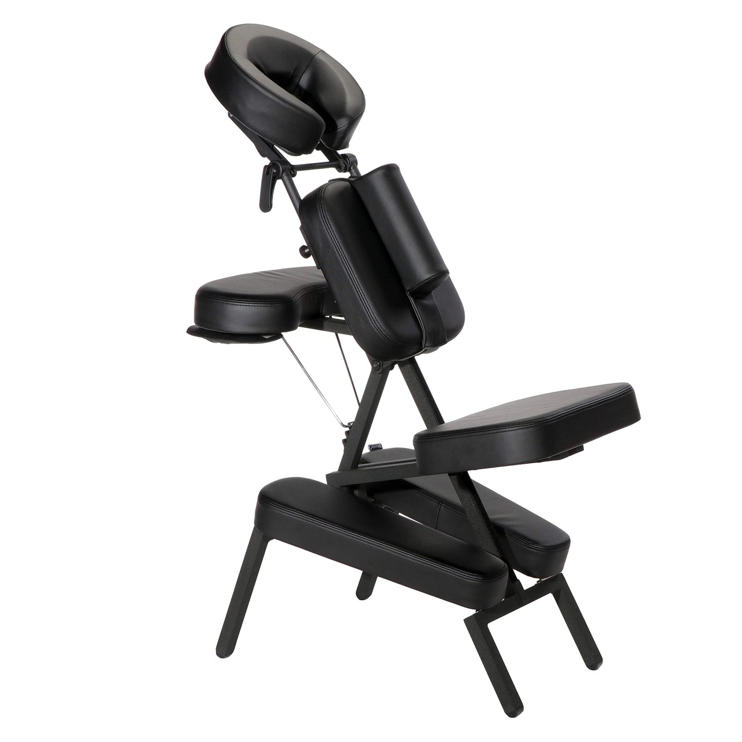 Master Massage Apollo Extra Large Size Portable Massage Chair-Lightweight Aluminum Tattoo Foldable-Sitting Posture Folding Massage Chair-with Larger Cushions and Wheels Bag-in Black