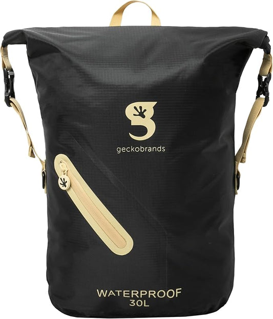 geckobrands Lightweight 30L Waterproof Backpack - Lightweight Watertight Outdoor Bag Hiking Traveling Light Water Activities